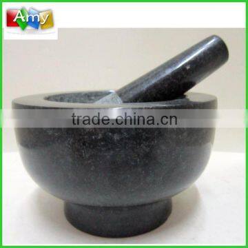 SM693 natural granite stone mortar and pestle