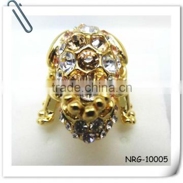 2013 Newest Crystal Stones Skull Ring