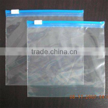 LDPE transparent slider zipper plastic packaging bags for cloth