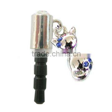 cute cartoon cat earphone jack dust plug for phone,designed by (C) charis,OEM service,pass SGS factory audit