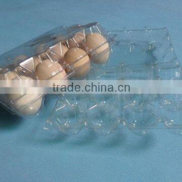 Egg packing tray in glass clear food grade PET for marketing