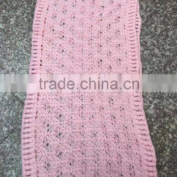 Stock Item fashional pink crochet knit loop scarf comfortable neck warmer for girls