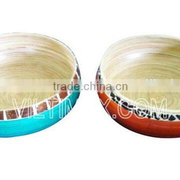 Bamboo bowl with lacquer outside - wholesale for exporting