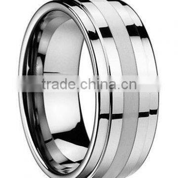 Fashion Ring Tungsten Ring White Resin Inlaid Ring Manufacturer & Supplier & Exporter