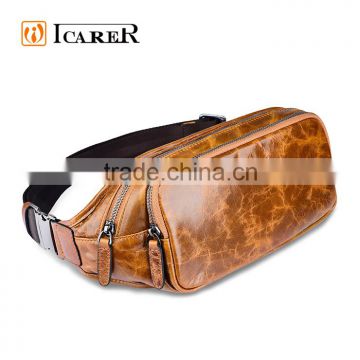 ICARER Genuine Leather Waist Bag for Men