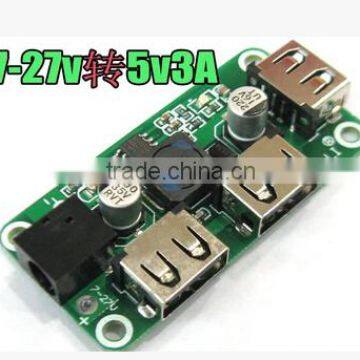 3 output ports USB 5V 3A dc dc step down power supply modules 8V 10V 12V 14V 15V 18V 20V to 5V 3A mobile phone battery charger