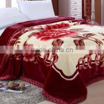 Winter thick blanket bed sheets raschel blanket double layer mink blanket
