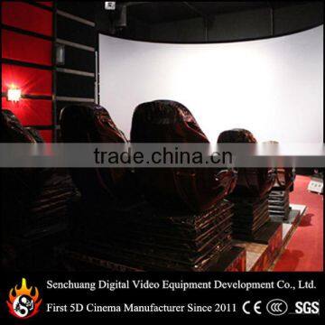 3D cinema system with large arc screen