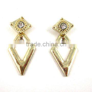 New Eco-friendly zinc alloy gold plated trangle earring gold jewelry earring for women