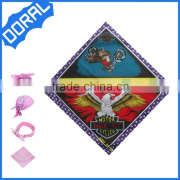 Sublimation printing produce size 55*55cm fashion swiss sego headtie animals Square Cotton Bandana