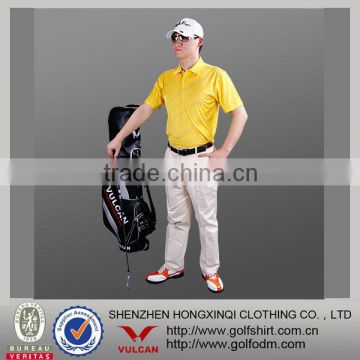 Oblique stripe Yellow color Professional Men's Golf Apparel Brands