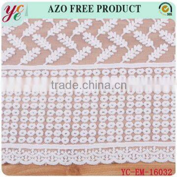 White Elegant Decorative Pattern Net Embroidery Fabric Design for Women photo-2