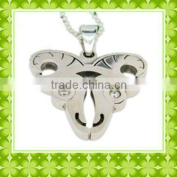 Diamond charm silver carved animal pendants