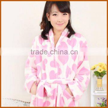 Chinese Fleece Comfortable Printed Girls Bath Robes