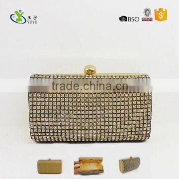 Diamante Box clutch bag with beaded clasp for women