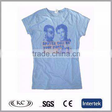 trendy best selling Woman short sleeve blue t-shirt from china