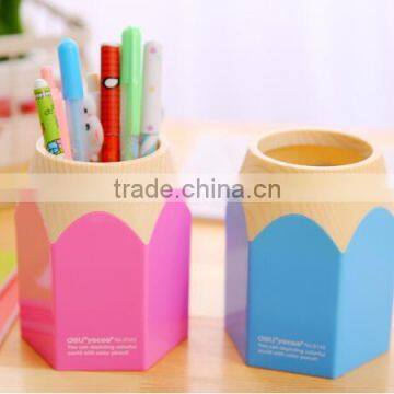 best Promotional kids gift DIY creative stationery Novelty plastic pink blue Pen box Pencil Container personalized pen holder