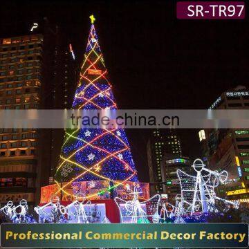 Customize 5m 6m 8m 9m 12m 15m outdoor large giant lighted christmas tree with light decoration
