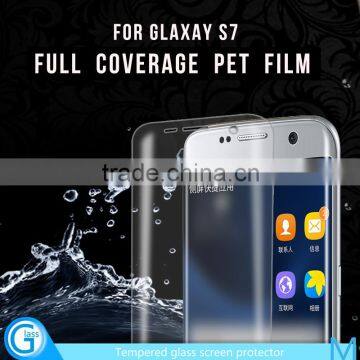 Transparent Full Cover Cell Phone PET Screen Guard for Samsung S7 edge