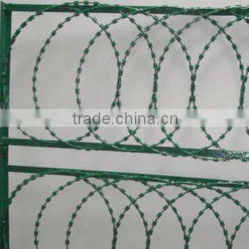 PVC Coated Razor Barbed Wire for fence ( Manufacturer)