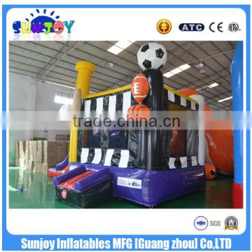 2016 new design China Sunjoy Inflatable Basketball sports combo castle Combo with slide for Sale outdoors