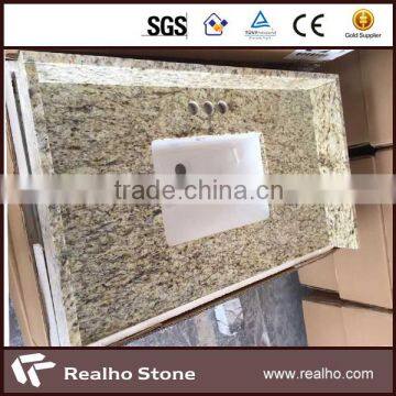 Hot Sale Yellow Granite Bathroom Vanity top with Ceramic Sink