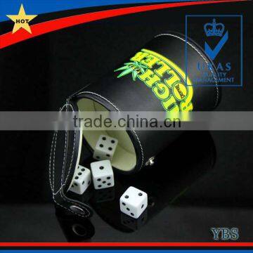 High Quality Luxry Leather Dice Cup With Lid