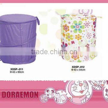 170T polyester fold laundry basket hamper with cover