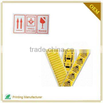 Cheap Price Wax Fragile Removable Warning Paper Labels Stickers