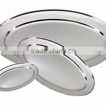 Stainless steel oval platter