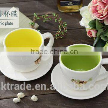 Wholesale Creative Coffee Cup and Saucer Set/breakfast Mug and Saucer