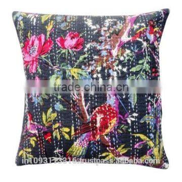 Wholesale Latest 2015 Designer Bird Print Cotton kantha sofa Cushion Covers