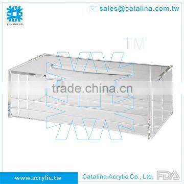 Line design acrylic clear tissue box