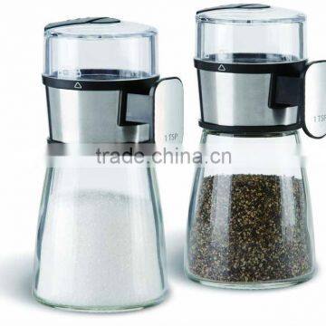 SINOGLASS trade assurance with 1TSP measurement lid 160ml jar glass salt and pepper shaker