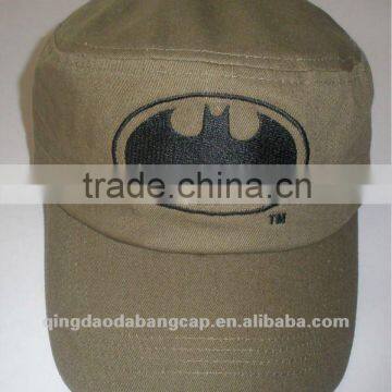 Cheap prewashed cotton fabric military hat with fashional embroidery logo