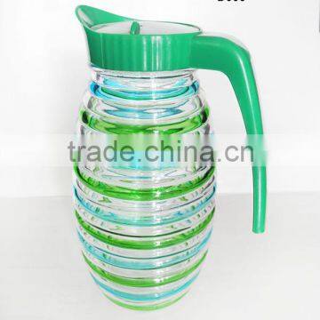 Color glass water jugs with plastic lid