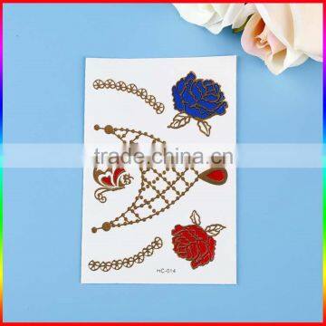 Sexy Body Art Metal Gold Tattoos Custom Flash Metallic Temporary Tattoo photo-3