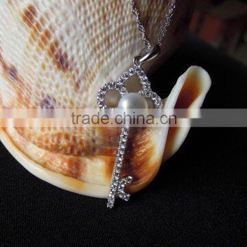 New Fashion Drop Pearl Pendant Key Style Factory Ourlet Jewelry photo-3