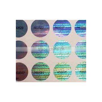 hologram label with nomber