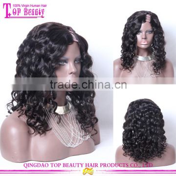 Wholesale cheap top quality super wave u part wigs 100% malaysian virgin human hair u part wig