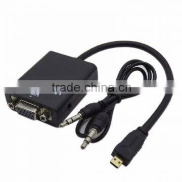 Cable Video Converter Adapter Micro HDMI To VGA With Audio