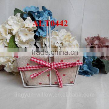 white color wire basket fot sundries storage with remove handles