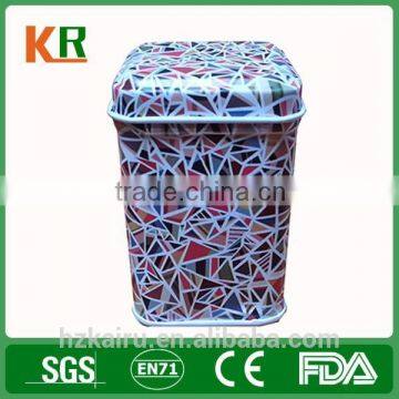 CMYK Printing Customized Glossy Empty Metal Cookie Tin