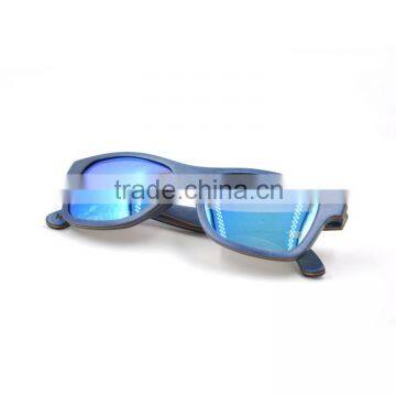 Blue Lens Wooden Fishing Eyewear Colorful Wooden Sunglasses for Women
