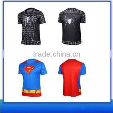 Breathable Soft Captain America T Shirt Custom 3D Superhero Short Sleeve
