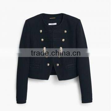 Custom Varsity Jackets Double Breasted Contrast Button designer Black Boutique Women blazer Jackets