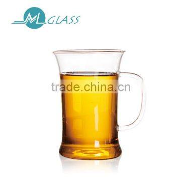 Wholesale 300ml glass beer cup with handle N6218