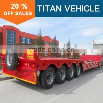 Titan new quad axle gooseneck drop deck container semi trailer lowboy truck trailer for sale