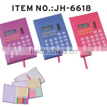 8 digits leather notebook with calculator&calculator notebook