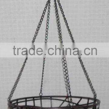 home garden patio planter holder, wrought iron plant holder flower pot, metal hanging wire fruit basket